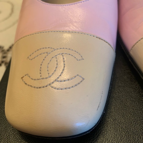Chanel 60s 70s Two-Tone Slingbacks 6.5 N Pink - Picture 3 of 16